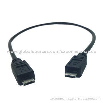 Micro A to Micro B USB Cable with 5.0/5.5mm OD, Molded Shell Type Connector